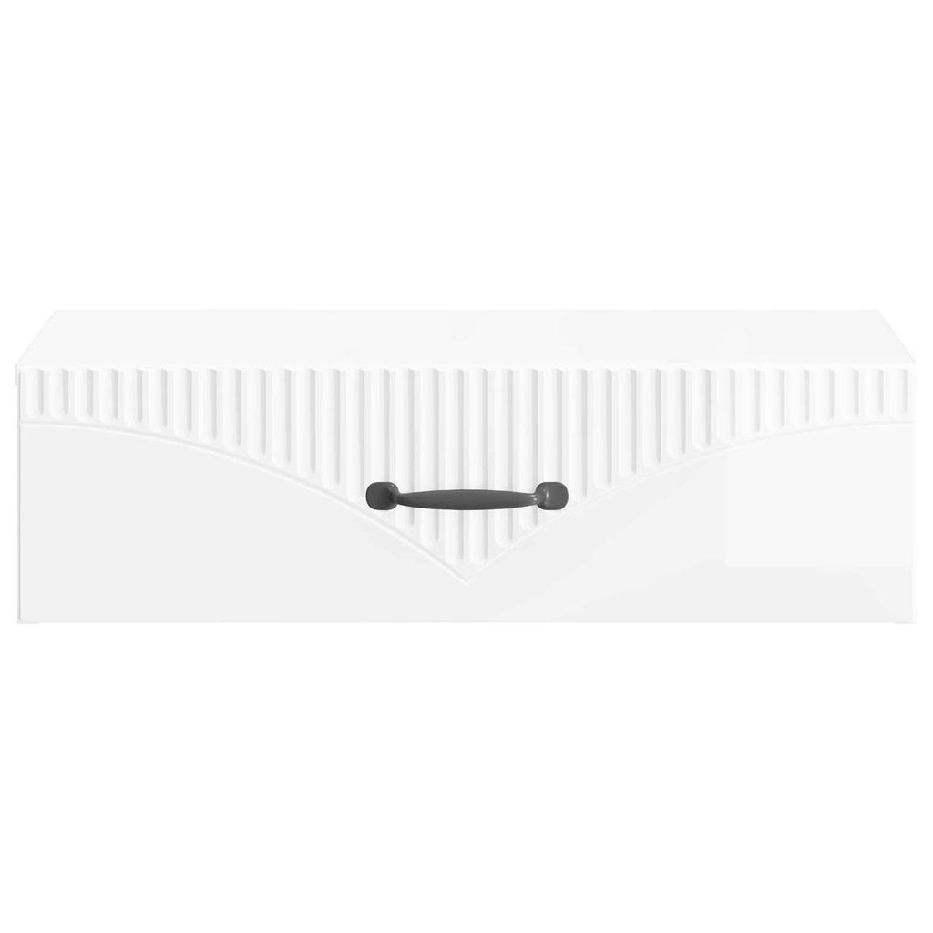 Wall Mounted Side Table Glossy White 59 x 34.5 x 17 cm