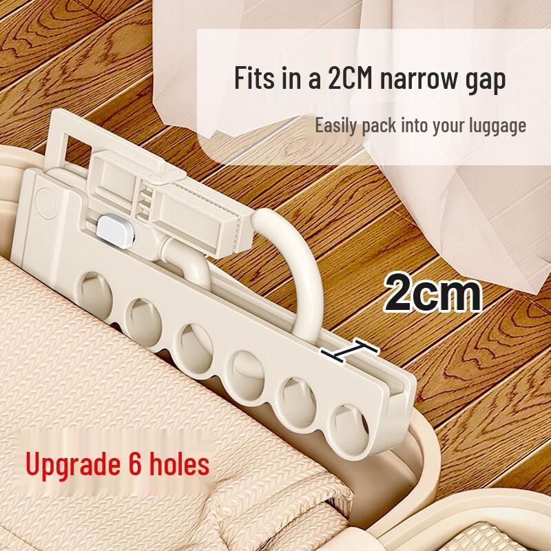 Portable 6-Hole Folding Travel Hangers (2-Pack)