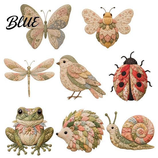 Decorative Fabric Sewing Craft Supplies DIY Kit Animal Patchwork Set Garden Floral Cute Butterfly Bird