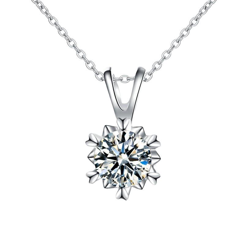 Collana Pendente in Argento Sterling S925 di Alta Gamma con Moissanite - Regalo Lussuoso per Lei