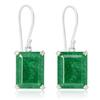 58 Ct Natural Green Emerald CERTIFIED 925 Sterling Silver Emerald Cut Earring AI-143-NS