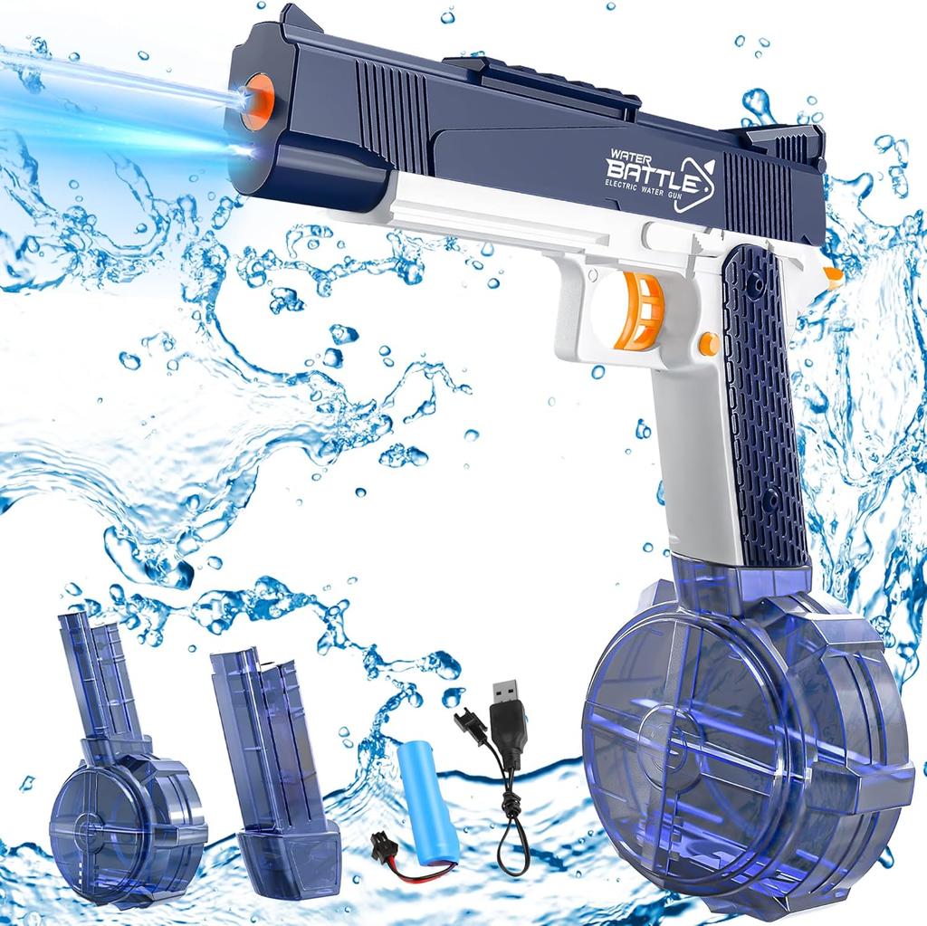 Electric Water Gun with Long Range, Automatic Squirt Gun for Kids and Adults, Long Distance Water Pistol for Pool Beach Outdoor