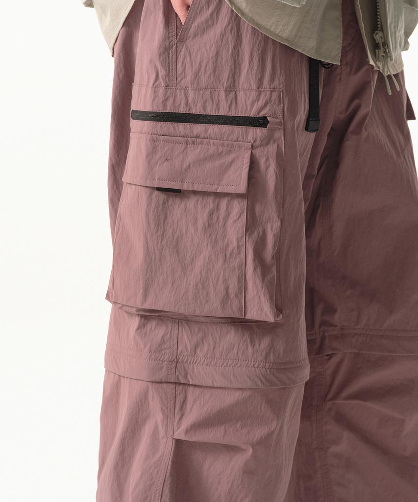 Musinsa Standard [City Leisure] Wide Belted Detachable Cargo Pants [Smoke Pink]