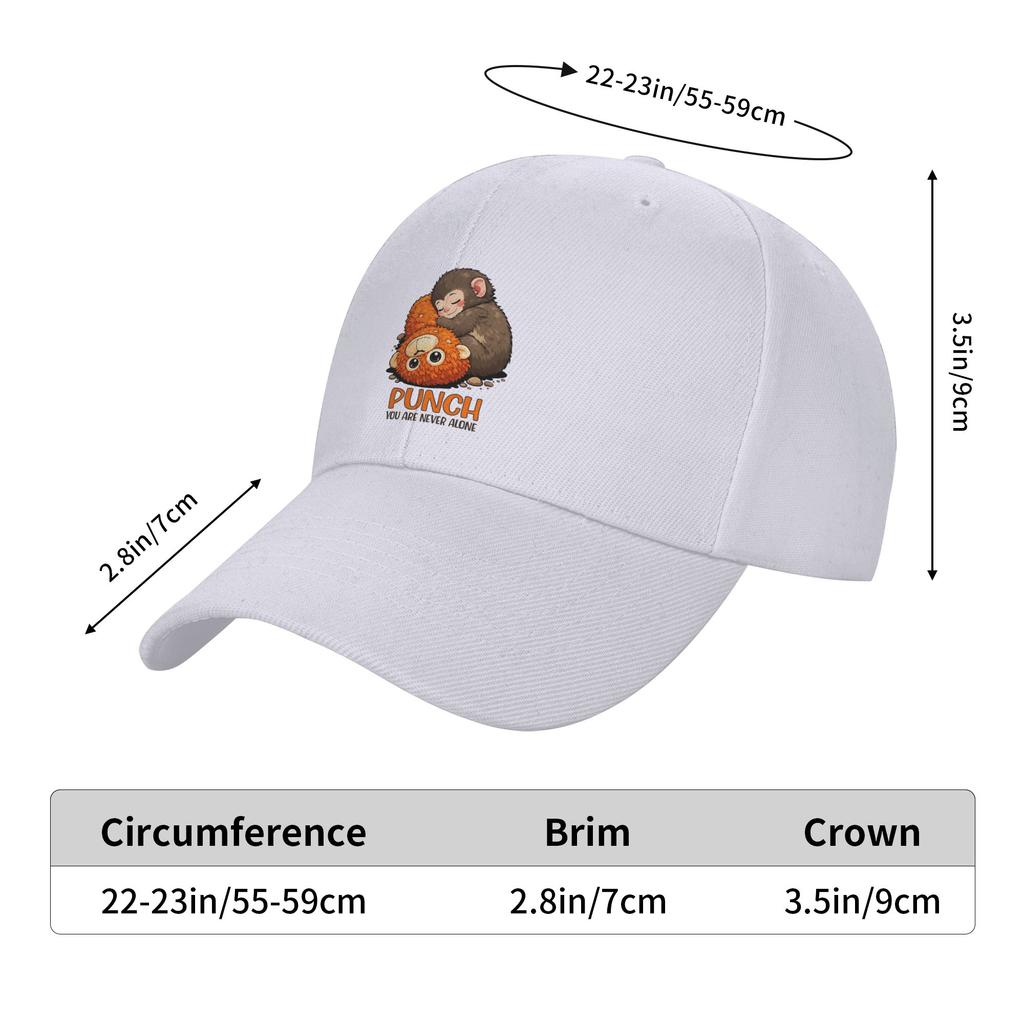 Monkey Punch You Are Never Alone Baseball Cap  Stylish Female Male Trucker Hat Design Tennis Skate Baseball Caps Birthday Gift