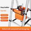 Ladder Side Tool Pouch with Secure Webbing Closures, Fabric Multi Pocket Utility Bag for Small Repair Gear, Home Projects, and Elevated Work