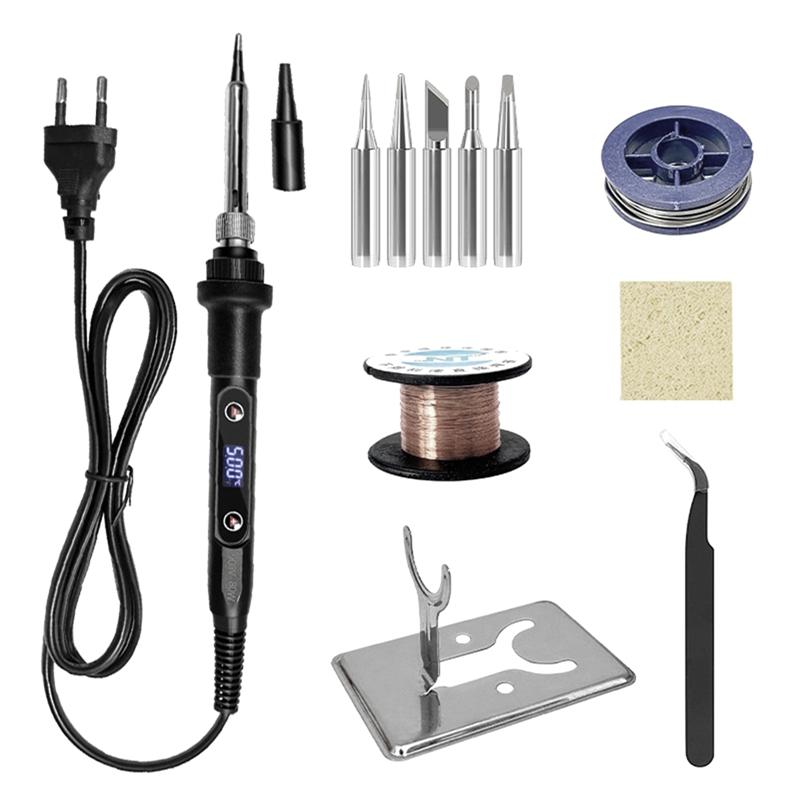 

Electric Soldering Irons Adjustable Temperature Welding Solder Rework Station Heat Pencil Tip Repair Tools Kit EU Plug NONE