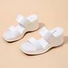 Summer New Thick-soled Muffin Sandals Women's Slope Heel One-word Cool Slippers Simple and Easy To Wear High Heels Women