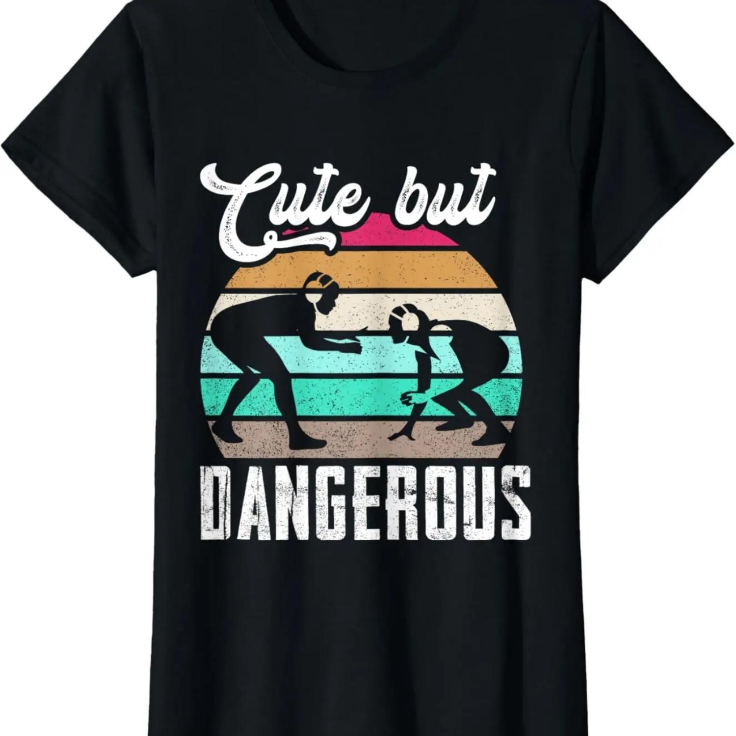 Милый, но опасный женский рестлинг, женская подростковая футболка S чёрный