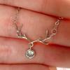 Minimalist Elk Antler Single Stone Dainty Neck Jewelry