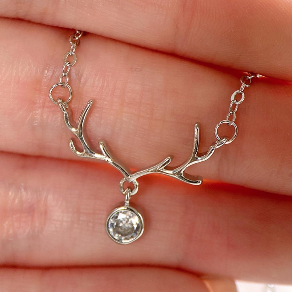 Minimalist Elk Antler Single Stone Dainty Neck Jewelry