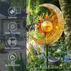 Antique Iron Art Solar Garden Lights: Moon & Sun Design Landscape Spotlight