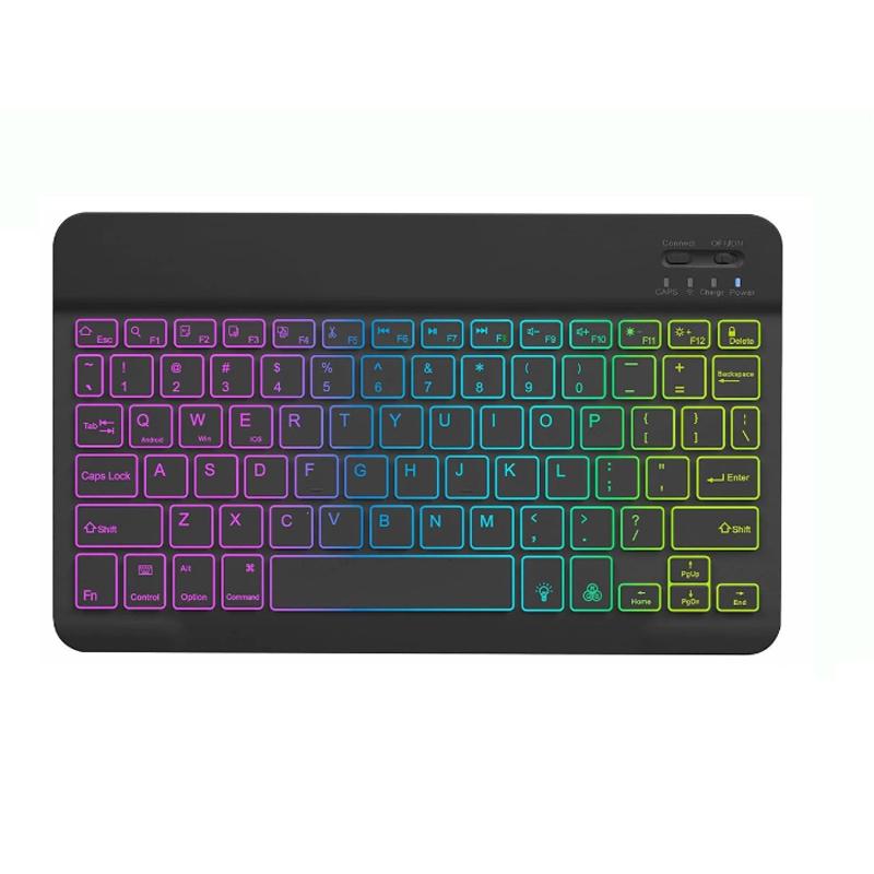 Backlit Led Keyboard 10 inch Wireless Rechargeable Keypads for iPad Tablet Phone PC Magnet Bluetooth Keyboard with Mouse