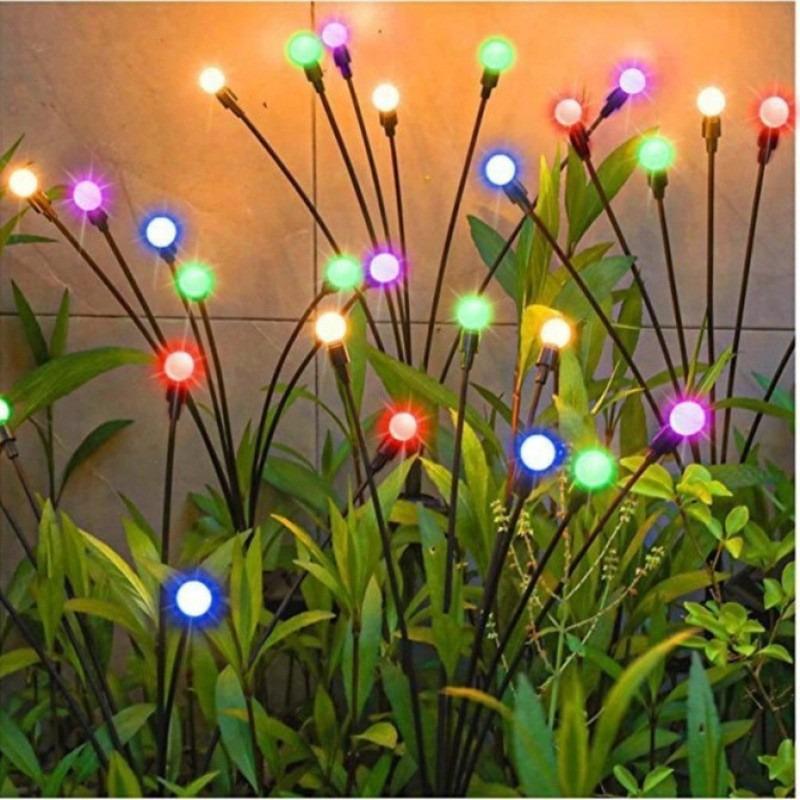 Solar Firefly Ground Plug Lights: Decorative Outdoor String Lights for Garden, Lawn, and Courtyard