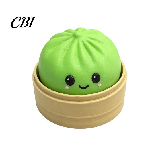 Soft Squishy Keychain Press Button Keychain, Steamed Bun Decompression Toy with Smiling Face Pattern, Slow Rebound Feel Portable Mini Stress