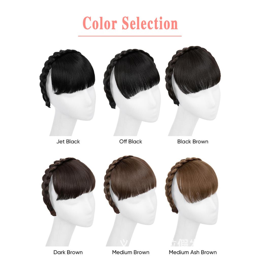 Ladies Wigs Bangs Headbands One-piece Covering White Invisible Seamless Wig Piece Top of the Head Reissue