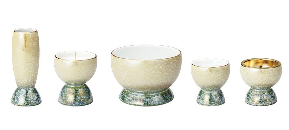 

Sanmany Kouki Five-Piece Set, Arita Ware, Yellow/Green