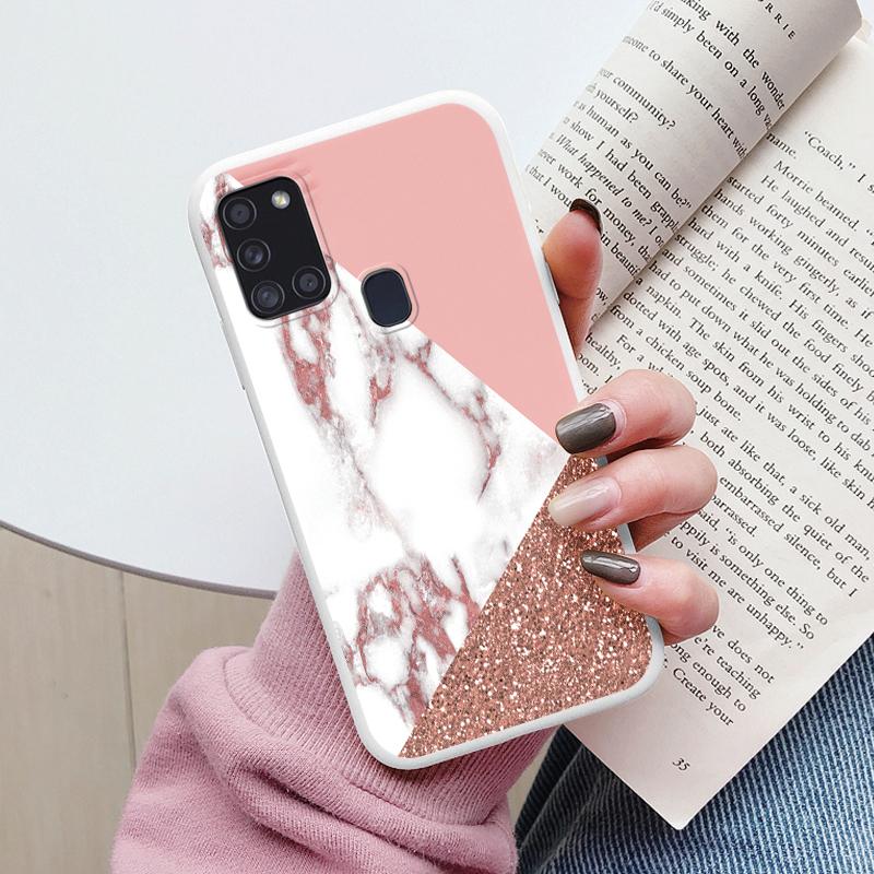 Case For Samsung Galaxy A21S Back Cover Protective Silicone Fundas Fashion Marble Stone Texture Coque For Samsung A21S Capa