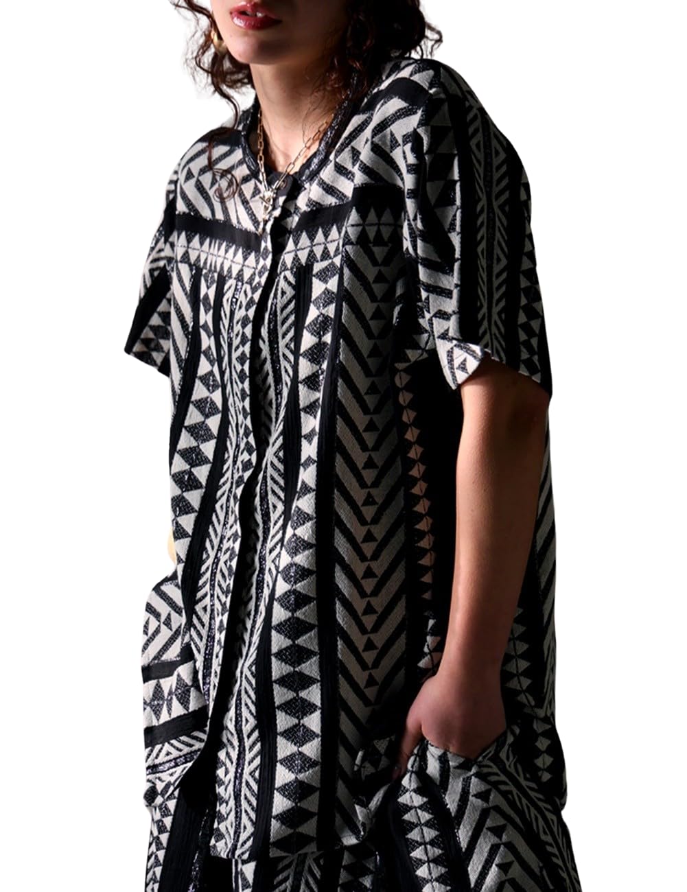 

Antiqua Indian Cotton Jacquard Plus Size Size Black Women s Shirt, IYA-00012, (L-XXL), 05,