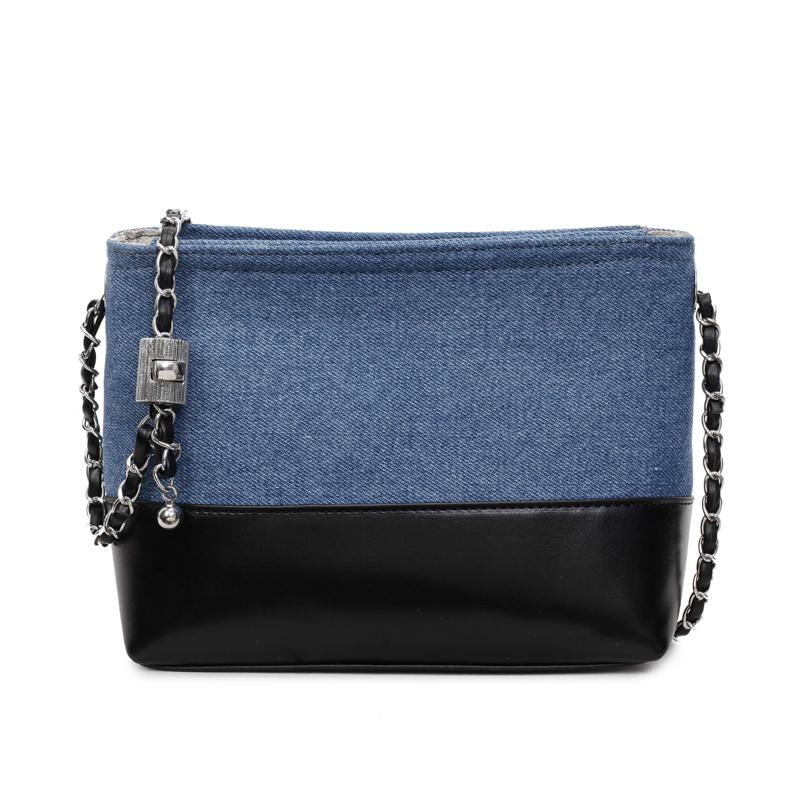 

New Pu Denim Zipper Simple Crossbody Bag for Women 2026 Lightweight and Versatile Large Capacity Shoulder Bag Handbag чёрный
