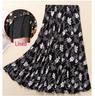 Women's Summer Midi Skirt with Lining - Elegant Swing Ice Silk for Middle-Aged and Elderly