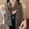Leopard Print Polka Dot Satin Scarf Boho Multifunction Hair Band Head Wrap Neck Belt Accessories for Women Neckerchief