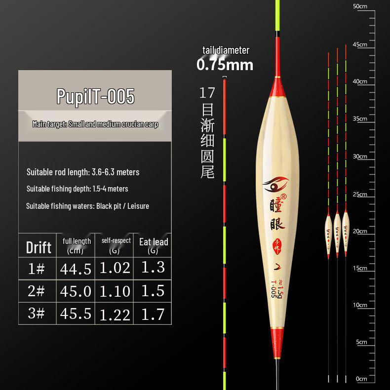 High Sensitivity Eye Black Fishing Float: Super Eye-Catching, Thickened Tail for Light Bite Crucian Carp Fishing