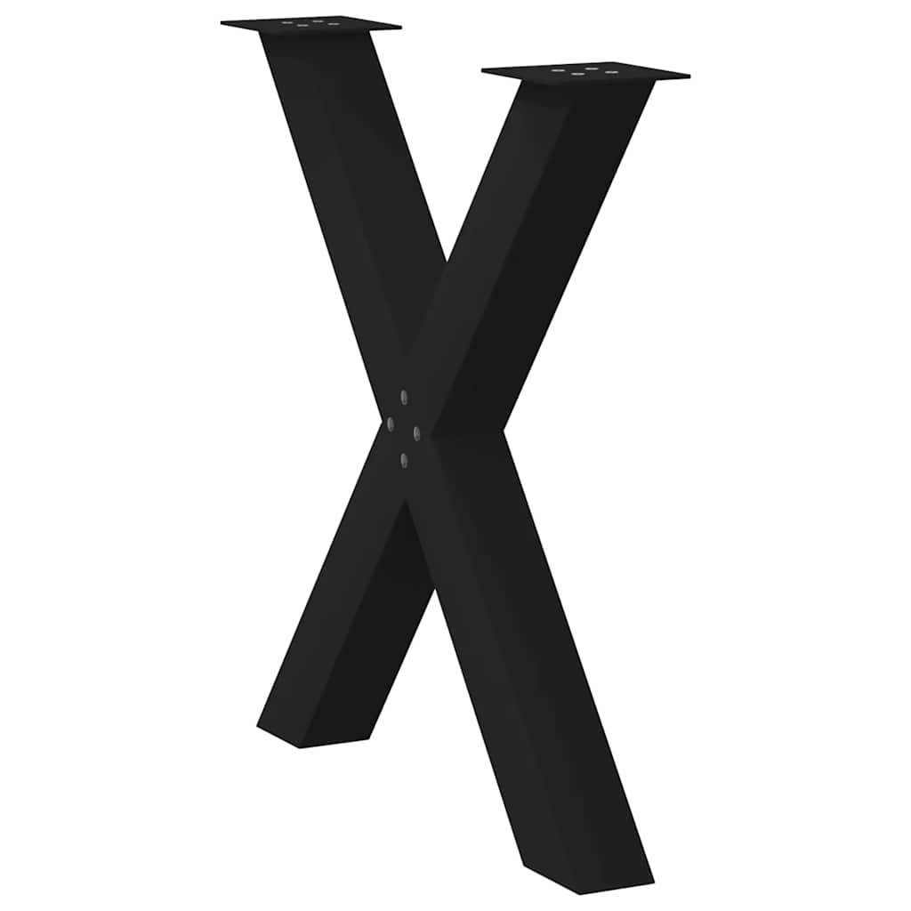 Vidaxl Nogi Do Stołu Jadalnego, 2 Szt., Czarne, 80X(72-73) Cm, Stal