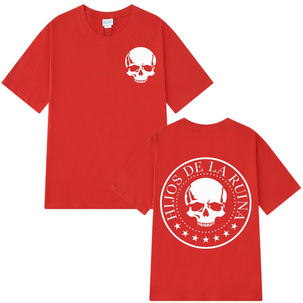 

2025 Rapper NATOS WAOR Hijos De La Ruina Album Skeleton Harajuku T Shirt Fashion Casual Tshirts Unisex Women Cotton Oversized Tsh S