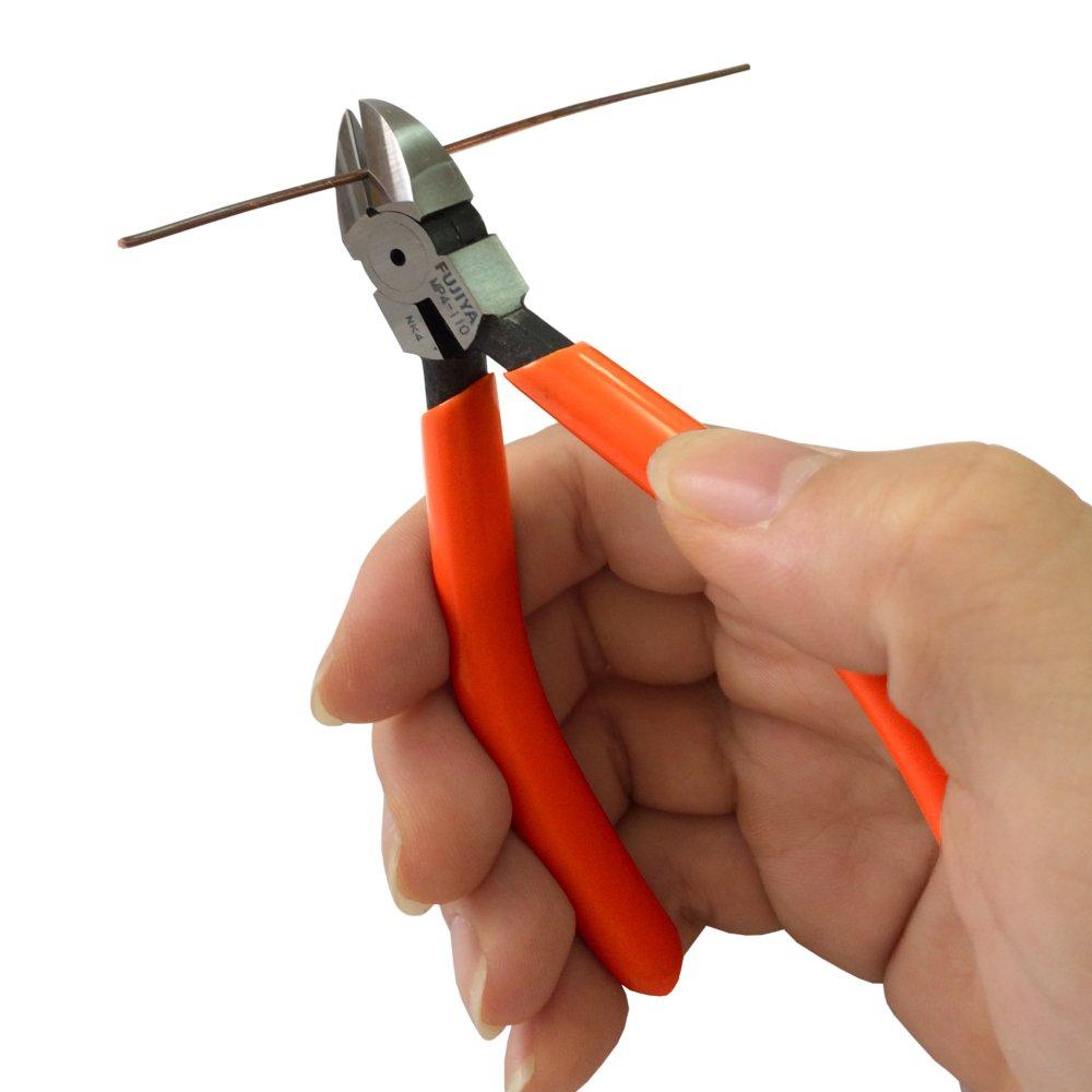 Fujiya MP4-110 Small Nippers, 110mm, Mirror Finish, Cuts up to 2.0mm Stranded Wire