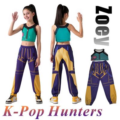 2025 Children Zoey Mira Rumi 3D Print Cosplay Costume Halloween Carnival K-Pop Hunters Girl Group Idol Role Play Dress Up Outfit