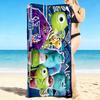 1Pc Monsters University Cartoon Character Print Beach Towel Quick Dry Multiuse For Beach Pool Gym Yoga Home Travel Christmas Halloween Xmas Gift Q1432