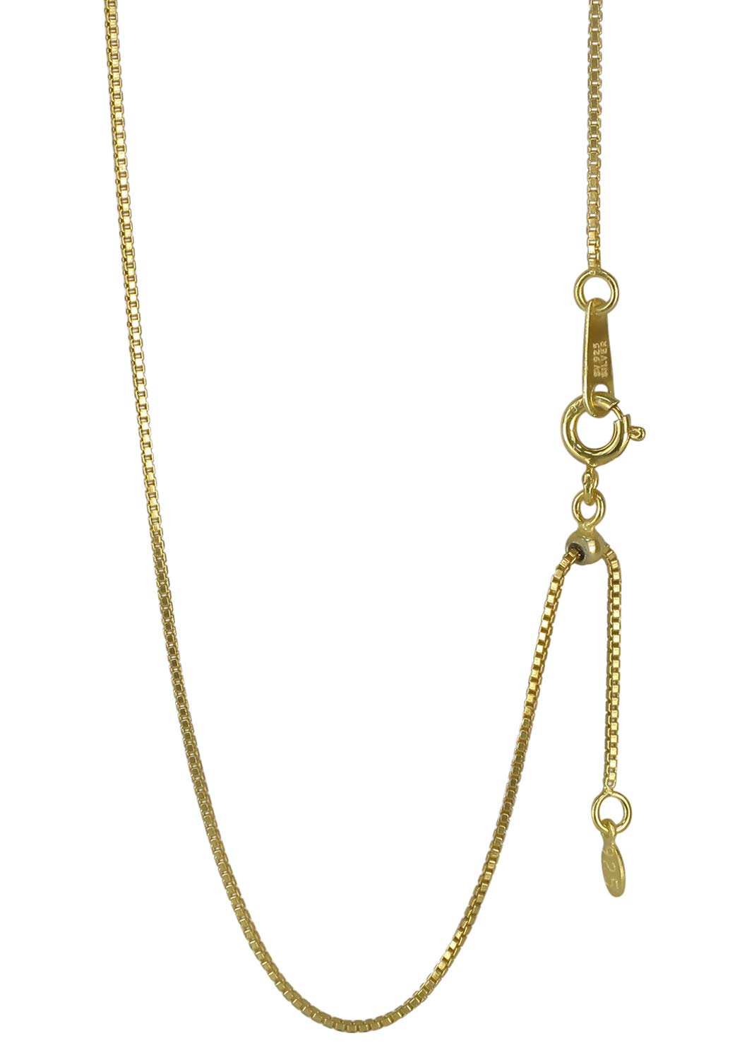 

Silver 925 Venetian Chain Width Length 45cm Slide Adjuster Gold Color Chain Necklace Delicate Thin Simple [Shinjuku Ginnokura] approx. 0.9mm Women s