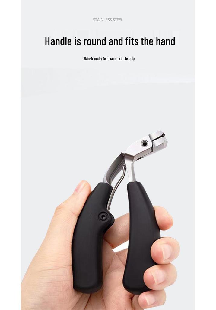 Large Opening Anti-Splash Stainless Steel Nail Clippers with File - High Quality, Labor-Saving Design for Seniors