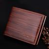 Retro Simple Men Wallet Vintage Short Pu Leather Men's Money Clip 3 Fold Open Horizontal Square Style European American Fashion Grid Striped Soft