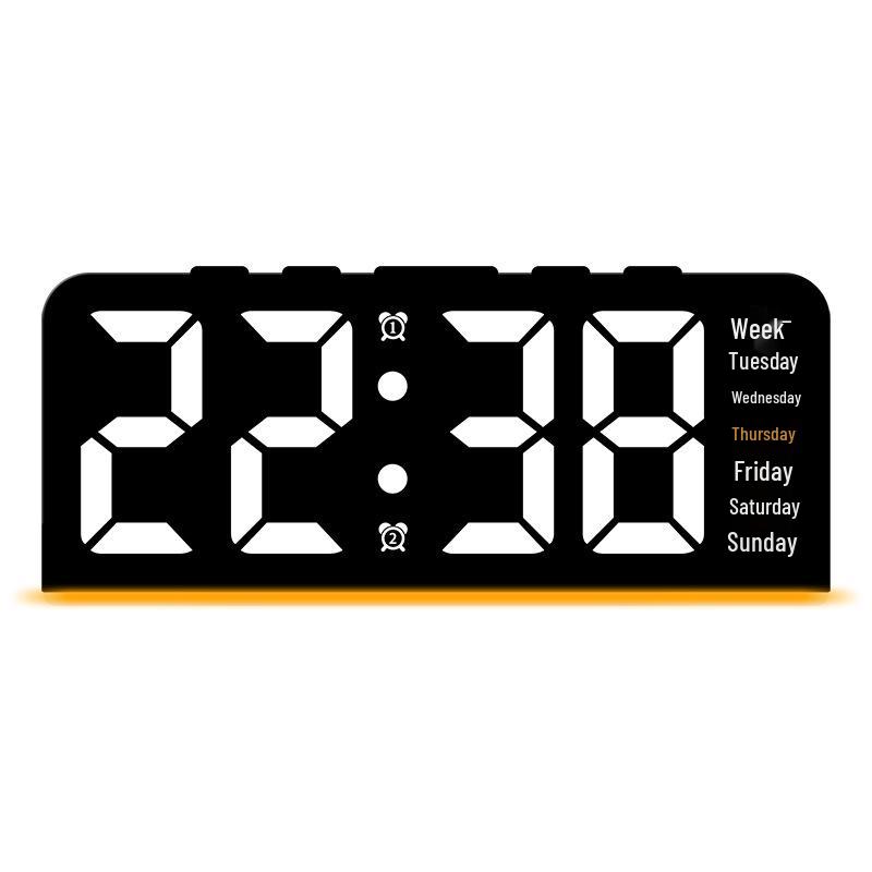 New GH9001 Multifunctional LED Table Clock with Large Numbers, Date, Snooze, and Atmosphere Light