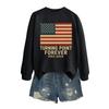 Damemote Casual Langermet trykt rundhals sweatshirt topp