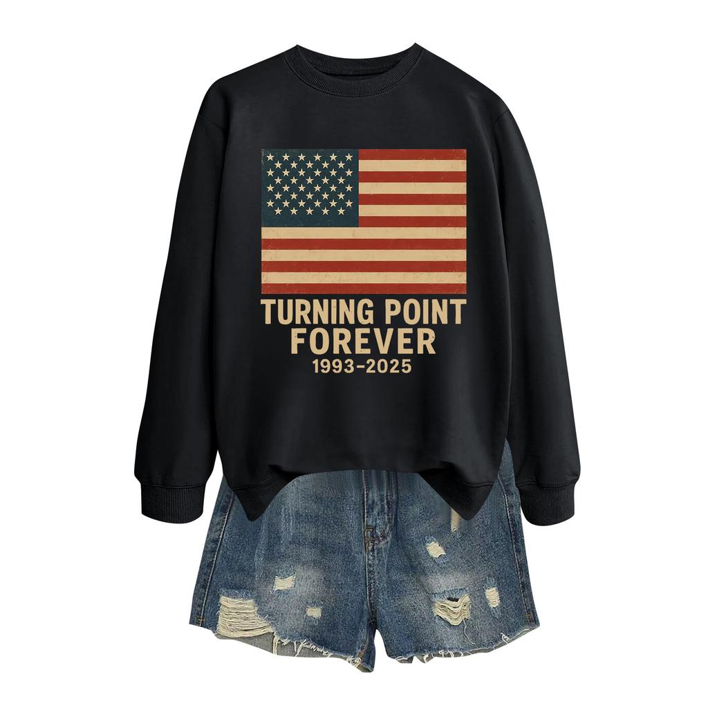 Damemote Casual Langermet trykt rundhals sweatshirt topp
