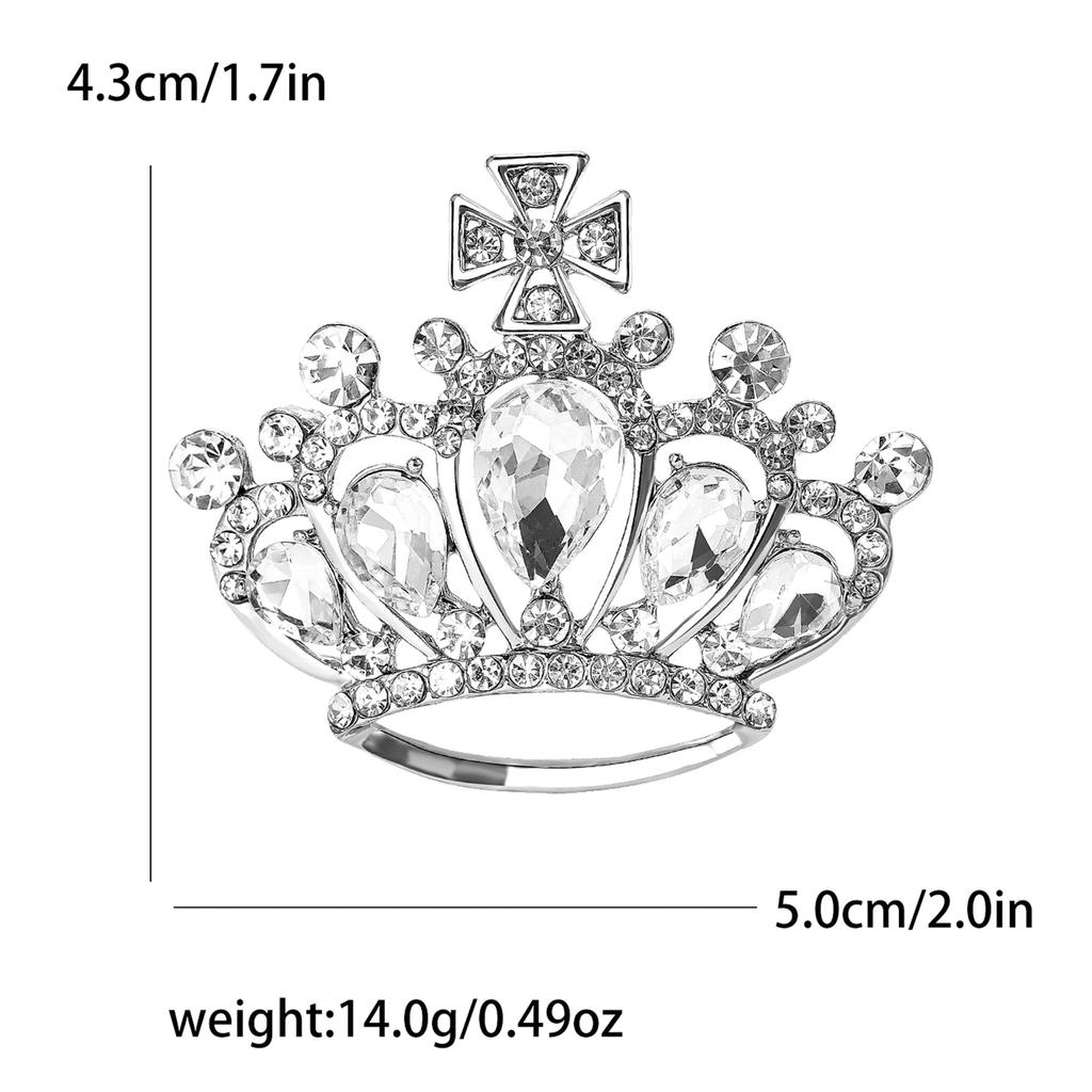 High-Grade Alloy Rhinestone Crown Brooch Exquisite And Versatile Women'S Suit Coat Corsage Jewelry Pin