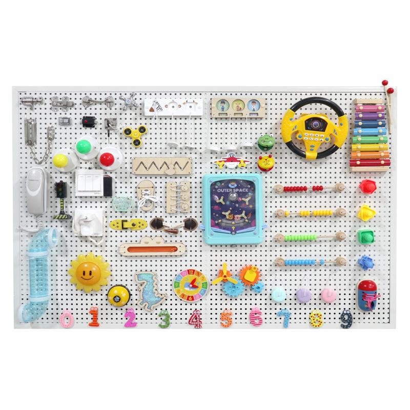 Accessoires Tableau d'Activités Jouet Montessori en Bois Clé Verrou Interrupteur Coulisses Paillette Jouet Éducatif Jouet d'Entraînement pour l'Éducation Précoce Cadeaux