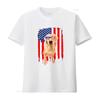 Labrador Retriever T Shirt Independence Day 4th July USA Flag  Vintage Washed Graphic Breathable Slightly Streetwear Homme