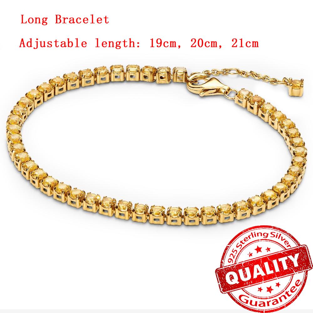 Copper Yellow & Blue Tennis Bracelet For Women Sparkling Pavé Circle Pearl Design Exquisite Gift New Arrival