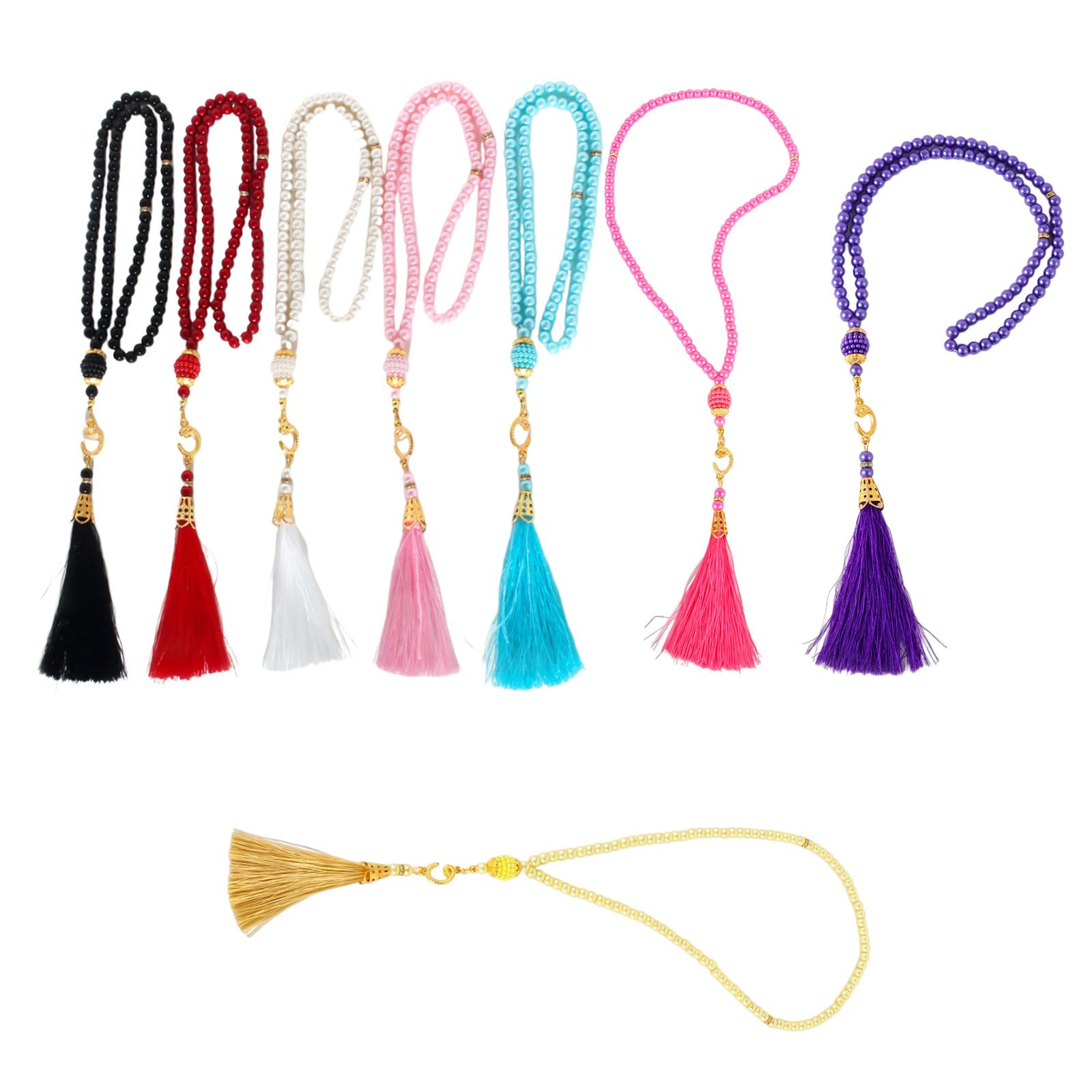 

Стильный исламский набор браслетов из молитвенных бусин, 8 шт., разноцветный, прочный стеклянный набор тасбих, аксессуар для мусульманской преданности