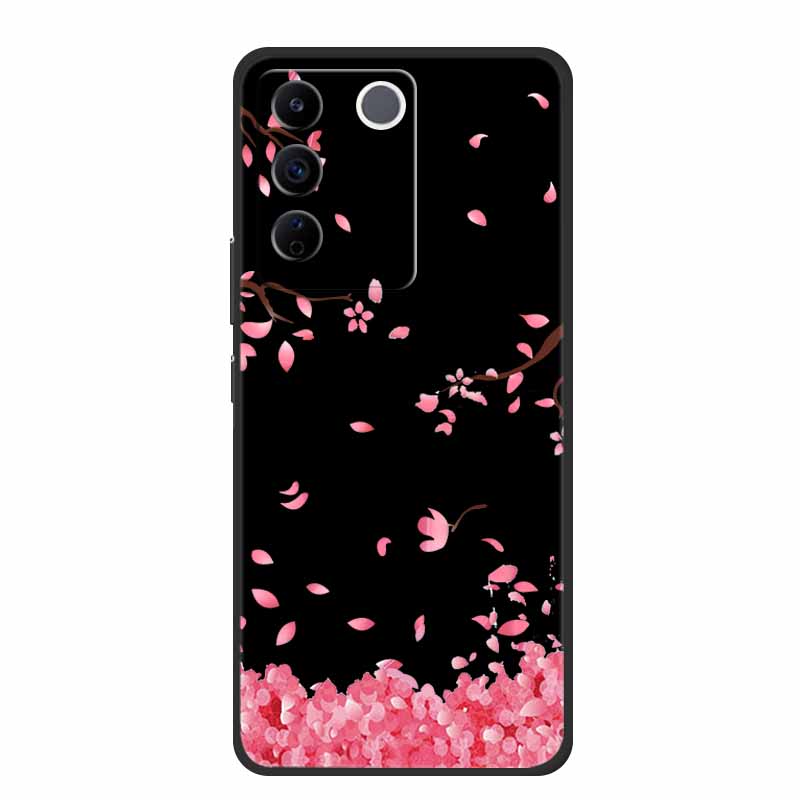 For Vivo V27e Case Cute Cartoon Cat Black Silicone Soft Phone Case For Vivo V27 Pro V27e Back Cover Cases V 27 E Pro Funda Coque