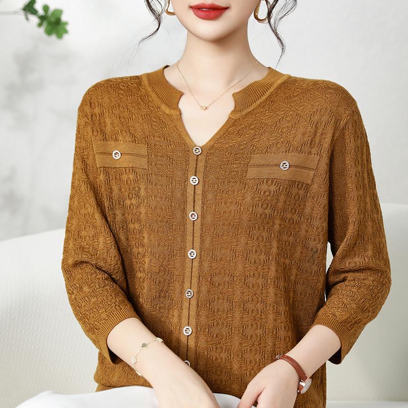 QingHe Cashmere Damski sweter z 30% kaszmiru - Miękki i ciepły pulower z mieszanki wełny