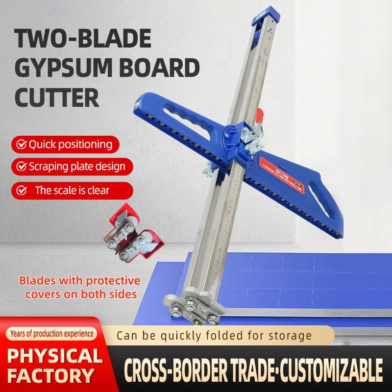Reinforced Dual-Blade Gypsum Board Cutter with 23 Precision Wheels