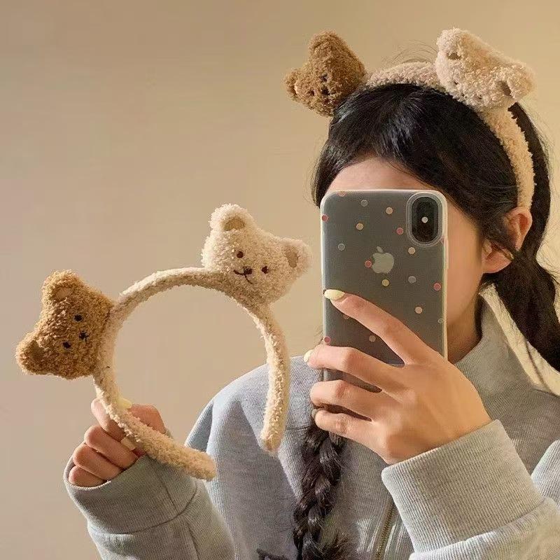 

Милые плюшевые повязки на голову с животными для женщин: Аксессуары для волос осень/зима для маски для лица и выхода в свет