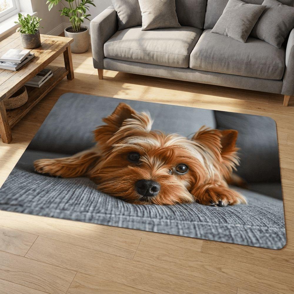 Anti-fouling Home Decor Carpet Easy to Clean Cartoon Carpet Cat Puppy Printed Mat Living Rooms