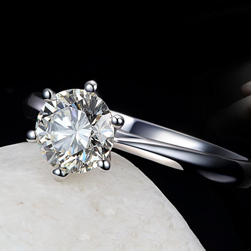 925 Sterling Silver Woman CZ Crystal Wedding Engagement Finger Rings Super Shinning Cubic Zirconia Fine Jewelry, Ring