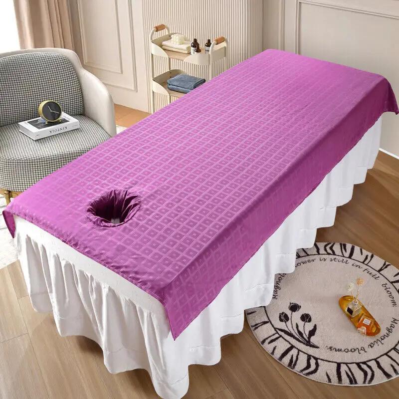 W/ or W/o Face Hole Body Spa Salon Bedspread Beauty Massage Bed Cover Sheet SPA Massage Bed Table CoverHome Decoration