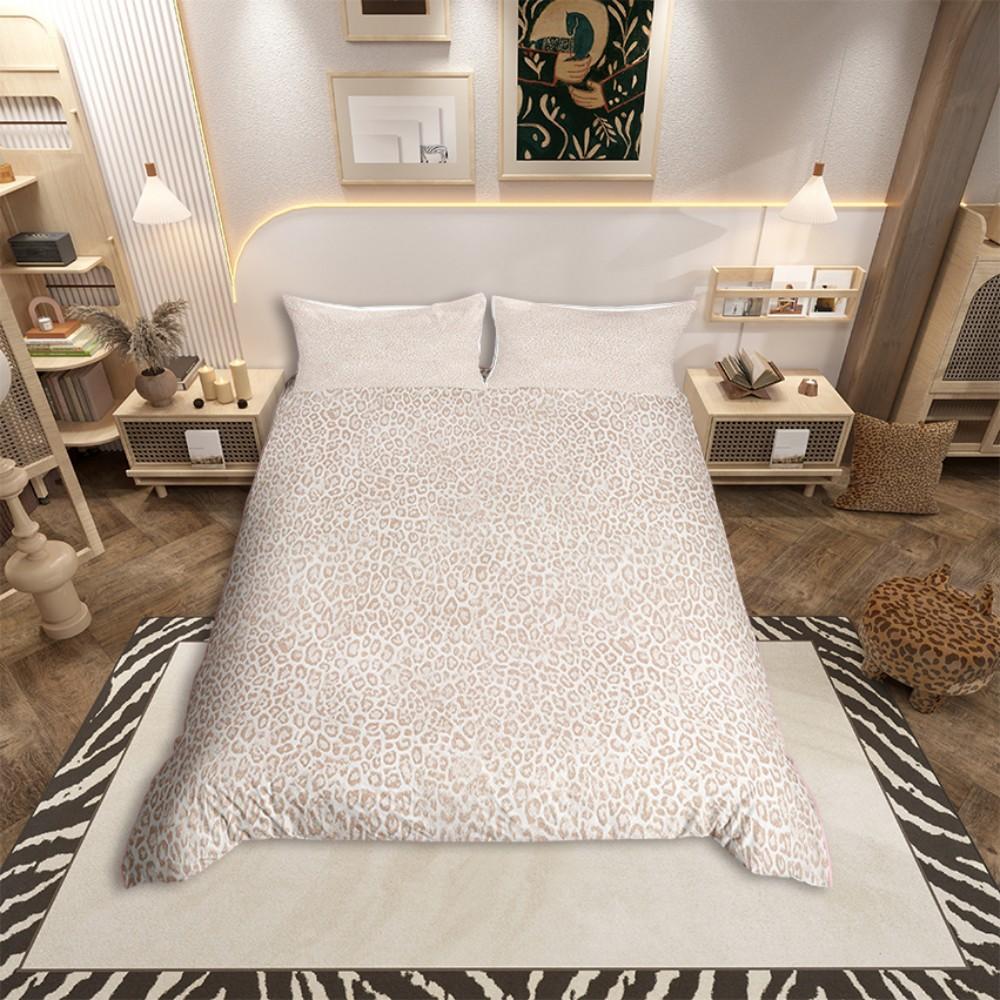 Homewish Bettbezug-Set mit braunem Kuhdruck für Erwachsene, Rustikales Bauernhaus-Bettwäsche-Set, Modernes modisches Wende-Bettset